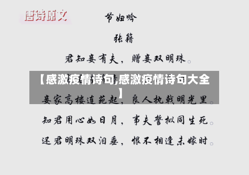 【感激疫情诗句,感激疫情诗句大全】-第3张图片