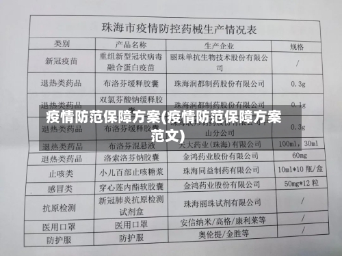 疫情防范保障方案(疫情防范保障方案范文)