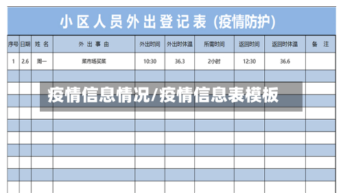 疫情信息情况/疫情信息表模板-第3张图片