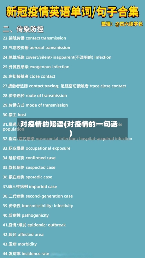 对疫情的短语(对疫情的一句话)