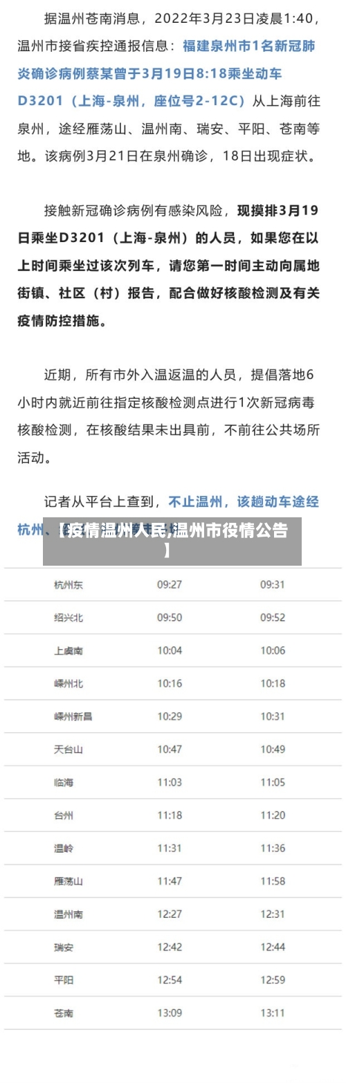 【疫情温州人民,温州市役情公告】