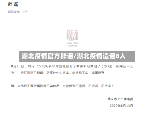 湖北疫情官方辟谣/湖北疫情造谣8人