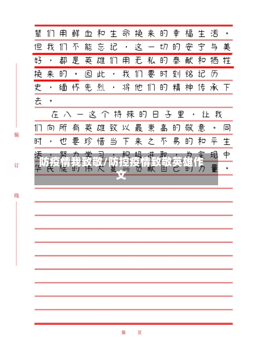 防疫情我致敬/防控疫情致敬英雄作文-第2张图片