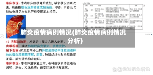 肺炎疫情病例情况(肺炎疫情病例情况分析)