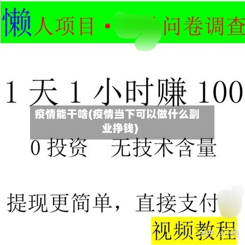 疫情能干啥(疫情当下可以做什么副业挣钱)