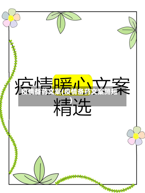 疫情备药文案(疫情备药文案简短)-第2张图片