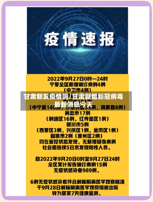甘肃新发疫情吗/甘肃新增新冠病毒最新消息今天