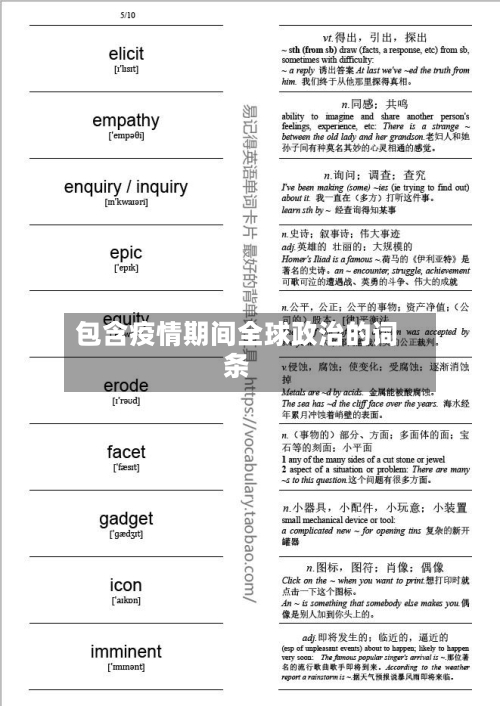 包含疫情期间全球政治的词条
